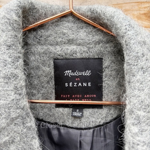 Sezane x Madewell Octave Wool Blend Longline Double Breasted Blazer Coat Small - Picture 4 of 17